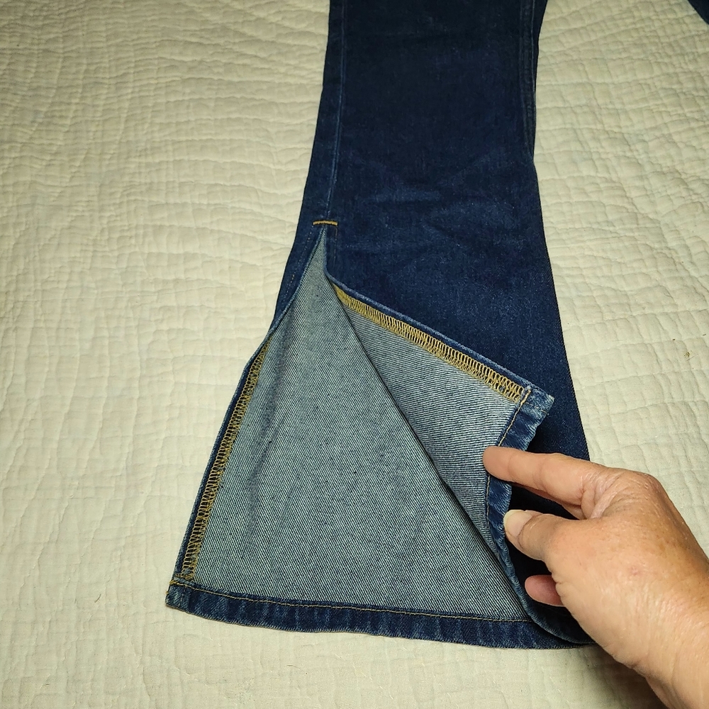 Vtg Tommy Hilfiger Jeans Sz 5 Split Flare Bell Bottom Medium Wash Mid Rise Y2K - Picture 4 of 14